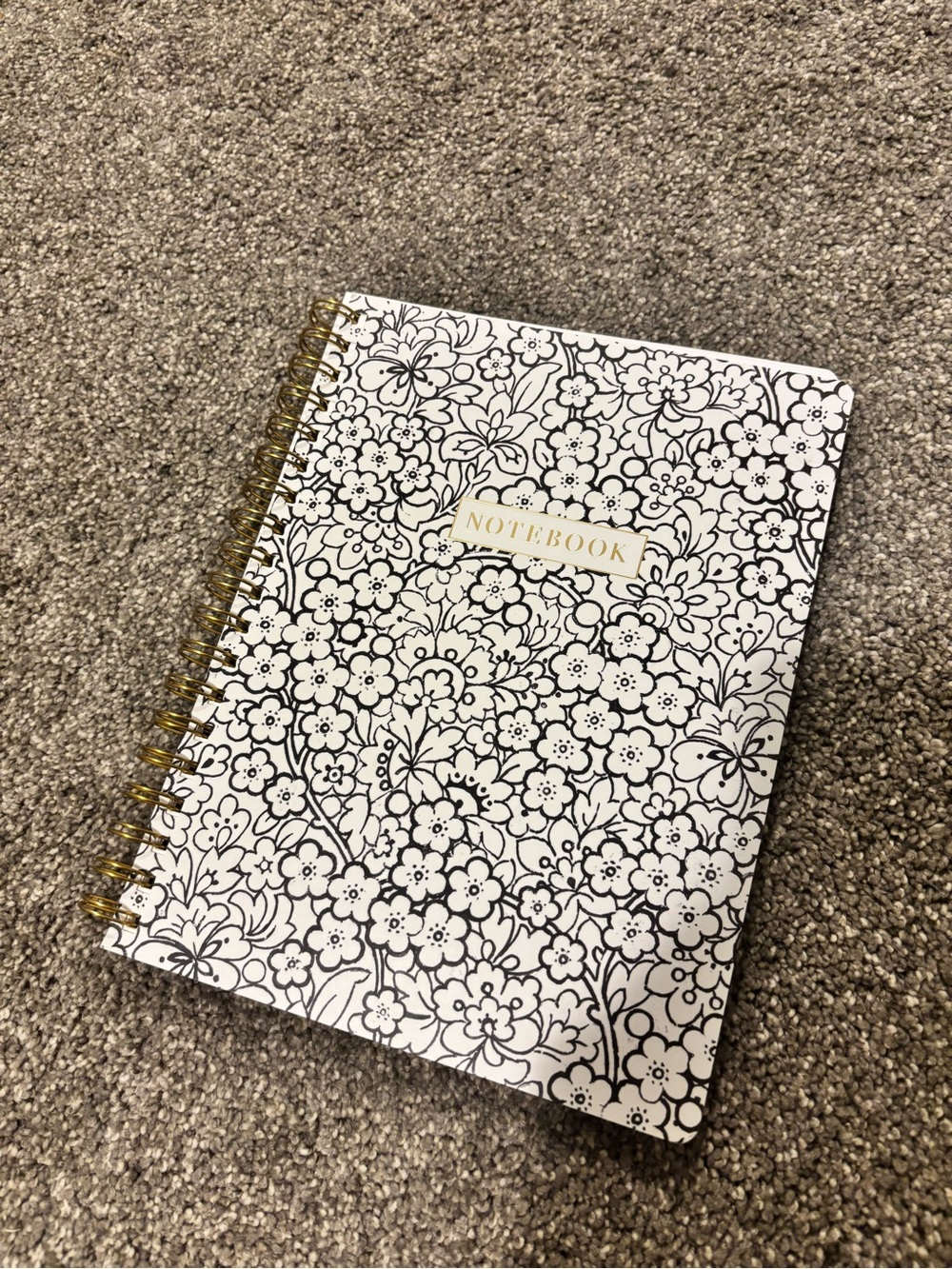 3/$20 | Blank Floral Spiral Notebook - Black & White